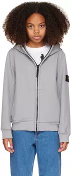 Детская серая куртка с капюшоном Stone Island Junior, серый