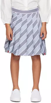 Детская серая плиссированная юбка Thom Browne