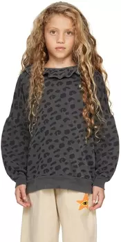Детская серая толстовка с леопардовым принтом Bonmot Organic