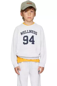 Детская серая толстовка «Wellness 94» Sporty & Rich