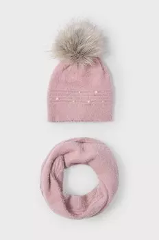 Детская шапка и перчатки. Mayoral, розовый