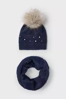 Детская шапка и перчатки. Mayoral, темно-синий