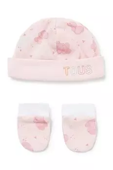 Детская шапка и перчатки Tous, розовый