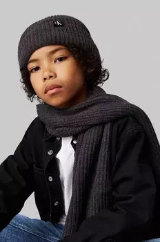 Детская шапка и шарф Calvin Klein Jeans, черный