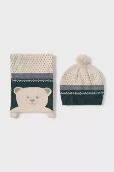 Детская шапка и шарф из смесовой шерсти Mayoral, бирюзовый