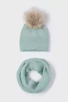 Детская шапка и шарф Mayoral, бирюзовый