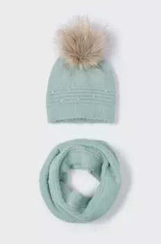 Детская шапка и шарф Mayoral, бирюзовый