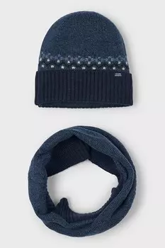 Детская шапка и шарф Mayoral, темно-синий
