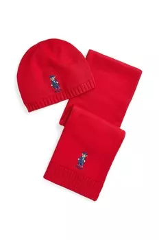 Детская шапка и шарф Polo Ralph Lauren, красный