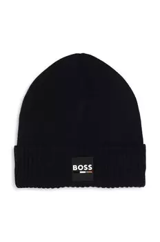 Детская шапка из смесовой шерсти Boss, темно-синий