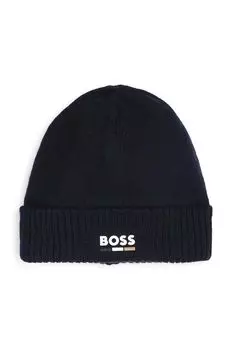 Детская шапка из смесовой шерсти Boss, темно-синий