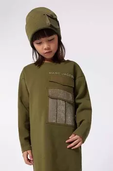Детская шапка из смесовой шерсти Marc Jacobs, зеленый