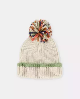 Детская шапка с контрастными деталями Kids El Corte Ingls, цвет 120 Crudo