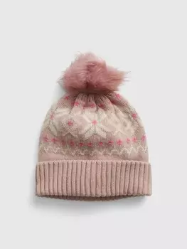 Детская шапка с помпоном. Gap, розовый