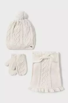 Детская шапка, шарф и перчатки. Mayoral, бежевый