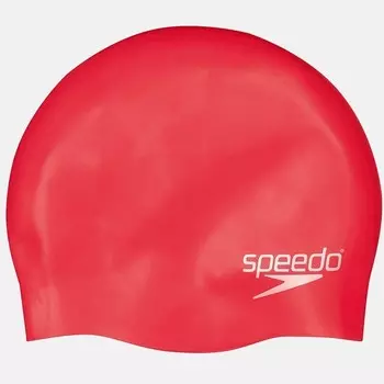 Детская шапочка для плавания, шлем однотонной формы Speedo, красный