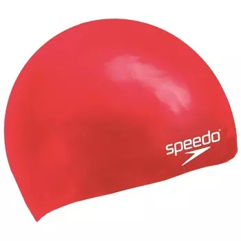 Детская шапочка для плавания, силикон, эргономичный дизайн Speedo, красный