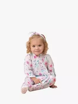 Детская шапочка с акварельным принтом baby fleur и повязка на голову Angel & Rocket, белый