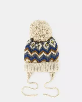 Детская шапочка с принтом в виде ромбов El Corte Ingls, бежевый