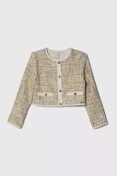 Детская шерстяная куртка Guess, бежевый