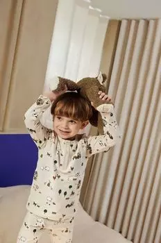 Детская шерстяная пижама Liewood, бежевый