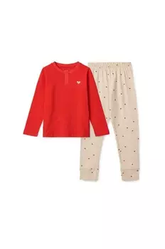 Детская шерстяная пижама Liewood Wilhelm Printed Pyjamas Set, красный