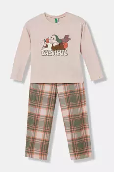 Детская шерстяная пижама United Colors of Benetton, бежевый