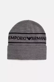 Детская шерстяная шапка Emporio Armani, серый