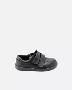 Детская школьная спортивная обувь из моющейся кожи с двойной клейкой застежкой Eli 1957, черный