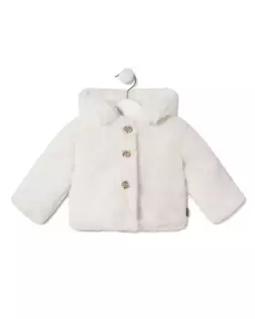 Детская шуба с капюшоном и застежкой на пуговицы Tous, цвет Crudo