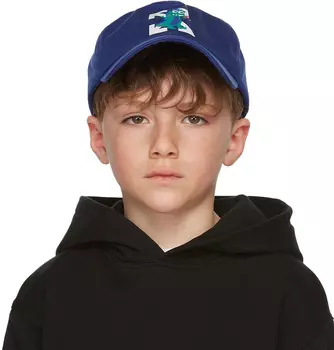 Детская синяя бейсболка Monster Off-White