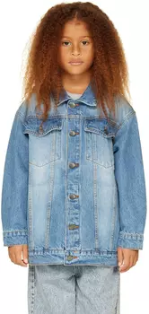 Детская синяя джинсовая куртка с эффектом потертости Main Story