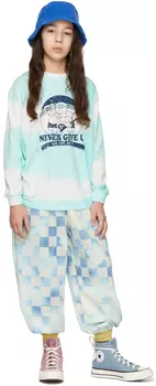 Детская синяя футболка с длинным рукавом 'Never Give Up' Luckytry