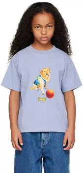 Детская синяя футболка с принтом Dime