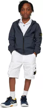 Детская синяя куртка с капюшоном Stone Island Junior