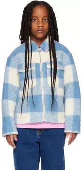 Детская синяя куртка в клетку Woolrich