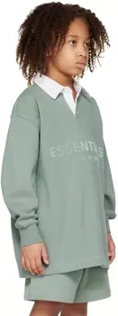 Детская синяя рубашка-поло на пуговицах Fear of God ESSENTIALS