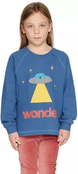 Детская синяя толстовка с космическим кораблем Jellymallow