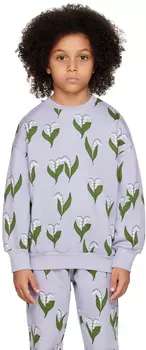 Детская синяя толстовка с ландышами Mini Rodini