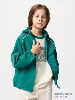 Детская спортивная куртка с карманами Uniqlo, 55 зеленый