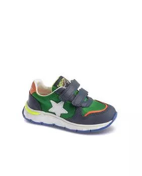 Детская спортивная обувь из зеленой кожи Pablosky, зеленый