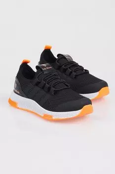 Детская спортивная обувь унисекс черного оранжевого цвета Tbqnt TONNY BLACK