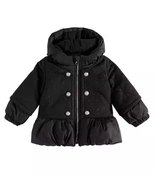 Детская стеганая куртка Balmain Kids, цвет nero/nero