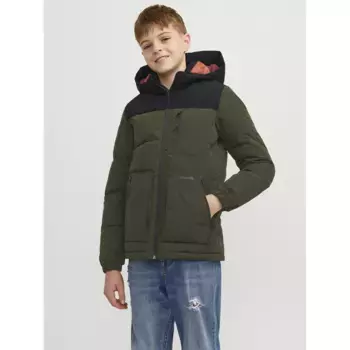 Детская стеганая куртка Jack & Jones «JJEOTTO PUFFER JACKET SN JNR», с капюшоном Jack & Jones Junior, цвет Rosin