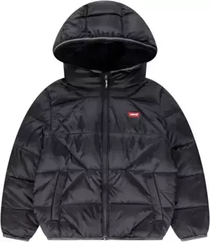 Детская стеганая куртка Levi's "LVB SHERPA LINED PUFFER JKT", с капюшоном, для МАЛЬЧИКОВ с капюшоном Levi'S Kids, черный
