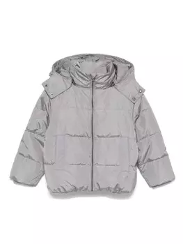 Детская стеганая куртка с логотипом Emporio Armani Kids, серый