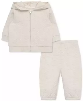 Детская стеганая толстовка и штаны, комплект из 2 предметов Little Me, бежевый