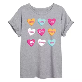 Детская струящаяся футболка Barbie Candy Hearts Licensed Character, цвет Heather Gray
