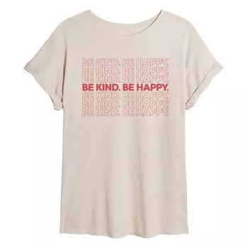 Детская струящаяся футболка Be Kind Be Happy Licensed Character, бежевый