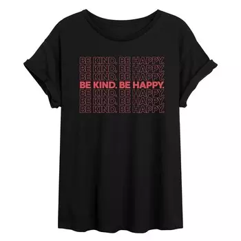 Детская струящаяся футболка Be Kind Be Happy Licensed Character, черный